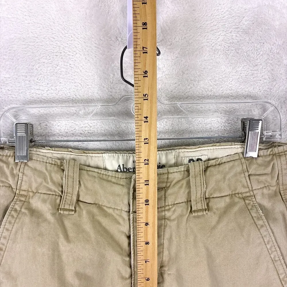 VTG Y2K Abercrombie & Fitch Cargo Shorts Men 30 Khaki Paratrooper Military Baggy